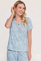 Pijama Feminino Manga Curta Com Calça Midi