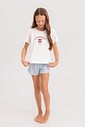Pijama Infantil Feminino Manga Curta com Shorts Pijama Infantil Feminino Manga Curta com Shorts