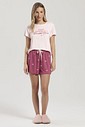 Pijama Feminino Manga Curta Com Shorts