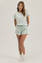 Pijama Feminino Manga Curta Com Shorts