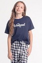 Pijama Feminino Infantil Manga Curta Com Calça