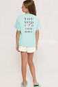 Pijama Feminino Infantil Manga Curta com Shorts