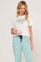 Pijama Feminino Manga Curta Com Calça