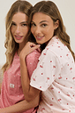 Pijama Feminino Manga Curta Americano Com Shorts Pijama Feminino Manga Curta Americano Com Shorts