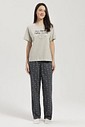 Pijama Feminino Manga Curta Com Calça