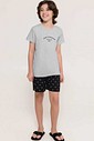 Pijama Masculino Infantil Manga Curta Com Bermuda