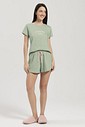 Pijama Feminino Manga Curta Com Shorts