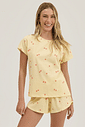 Pijama Feminino Manga Curta Com Shorts Pijama Feminino Manga Curta Com Shorts