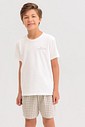 Pijama Masculino Infantil Manga Curta Com Bermuda