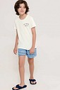 Pijama Masculino Infantil Manga Curta Com Bermuda