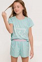 Pijama Feminino Infantil Manga Curta com Shorts Pijama Feminino Infantil Manga Curta com Shorts