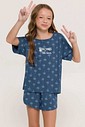 Pijama Feminino Infantil Manga Curta com Shorts