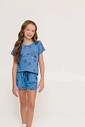 Pijama Feminino Infantil Manga Curta com Shorts