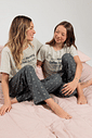 Pijama Feminino Manga Curta Com Calça