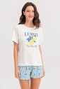 Pijama Feminino Manga Curta Com Shorts
