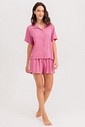 Pijama Feminino Manga Curta Americano Com Shorts