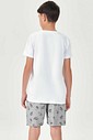 Pijama Masculino Infantil Manga Curta Com Bermuda