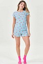 Pijama Feminino Manga Curta Com Shorts