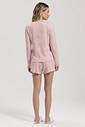 Pijama Feminino Manga Longa De Abertura com Shorts