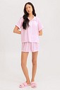 Pijama Feminino Manga Curta Americano Com Shorts