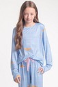 Pijama Infantil Feminino Manga Longa Com Calça