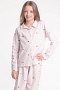 Pijama Infantil Feminino Manga Longa Americano Com Calça