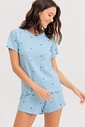 Pijama Feminino Manga Curta Com Shorts