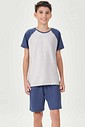 Pijama Masculino Infantil Manga Curta Com Bermuda
