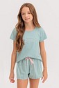 Pijama Infantil Feminino Manga Curta com Shorts