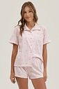 Pijama Feminino Manga Curta Americano Com Shorts Pijama Feminino Manga Curta Americano Com Shorts