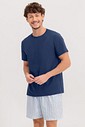 Pijama Masculino Manga Curta Com Bermuda