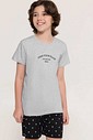 Pijama Masculino Infantil Manga Curta Com Bermuda