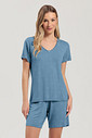 Pijama Feminino Manga Curta Com Bermuda Pijama Feminino Manga Curta Com Bermuda