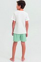Pijama Masculino Infantil Manga Curta Com Bermuda