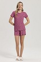Pijama Feminino Manga Curta Com Shorts
