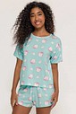 Pijama Feminino Manga Curta com Shorts