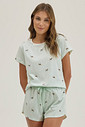 Pijama Feminino Manga Curta Com Shorts
