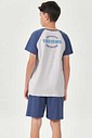 Pijama Masculino Infantil Manga Curta Com Bermuda
