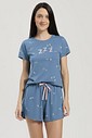 Pijama Feminino Manga Curta com Shorts