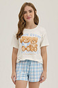 Pijama Feminino Infantil Manga Curta Com Shorts Pijama Feminino Infantil Manga Curta Com Shorts