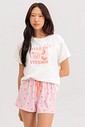 Pijama Feminino Manga Curta Com Shorts