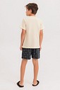 Pijama Masculino Infantil Manga Curta Com Bermuda