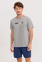 Pijama Masculino Manga Curta Com Bermuda