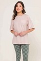 Pijama Manga Curta com Legging Feminino