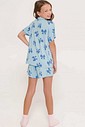 Pijama Feminino Infantil Manga Curta Americano com Shorts