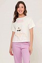 Pijama Feminino Manga Curta Com Calça