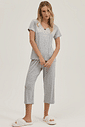 Pijama Feminino Manga Curta Com Calça Capri Pijama Feminino Manga Curta Com Calça Capri