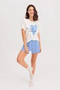 Pijama Feminino Manga Curta Com Shorts