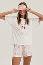 Pijama Feminino Manga Curta Com Shorts