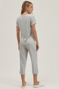 Pijama Feminino Manga Curta Com Calça Capri Pijama Feminino Manga Curta Com Calça Capri
